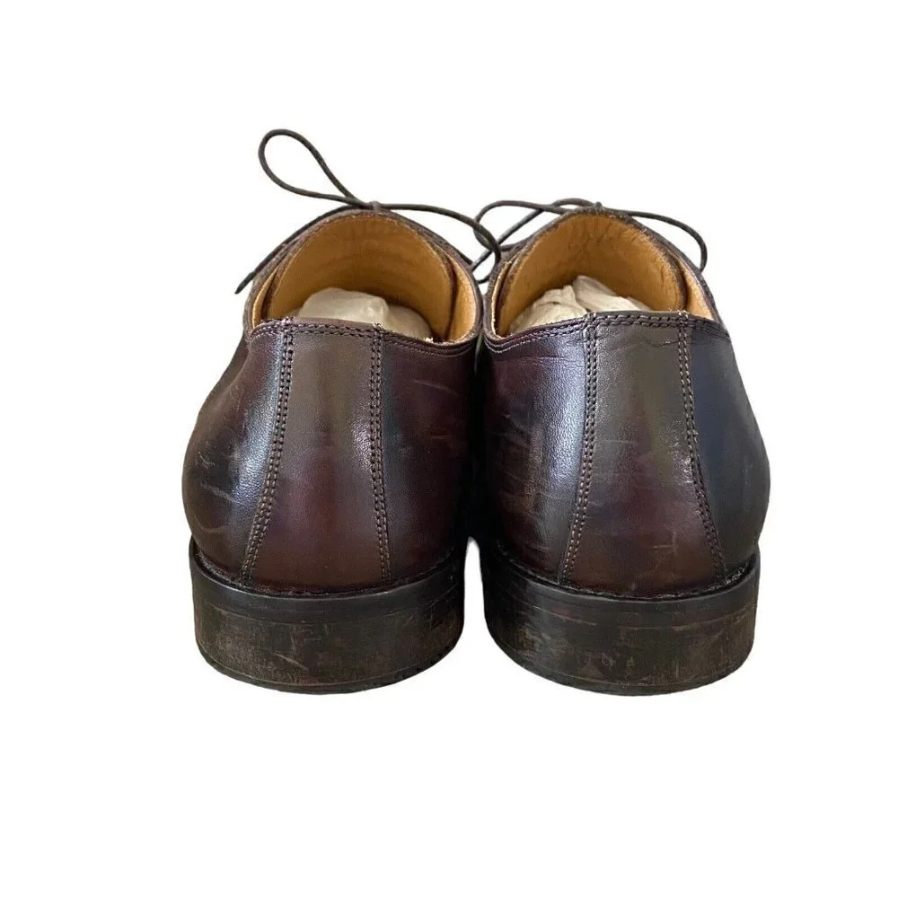 Mercanti Fiorentini Italy 2665 Brown Leather Oxford Shoes Lace up Mens Size 12 M